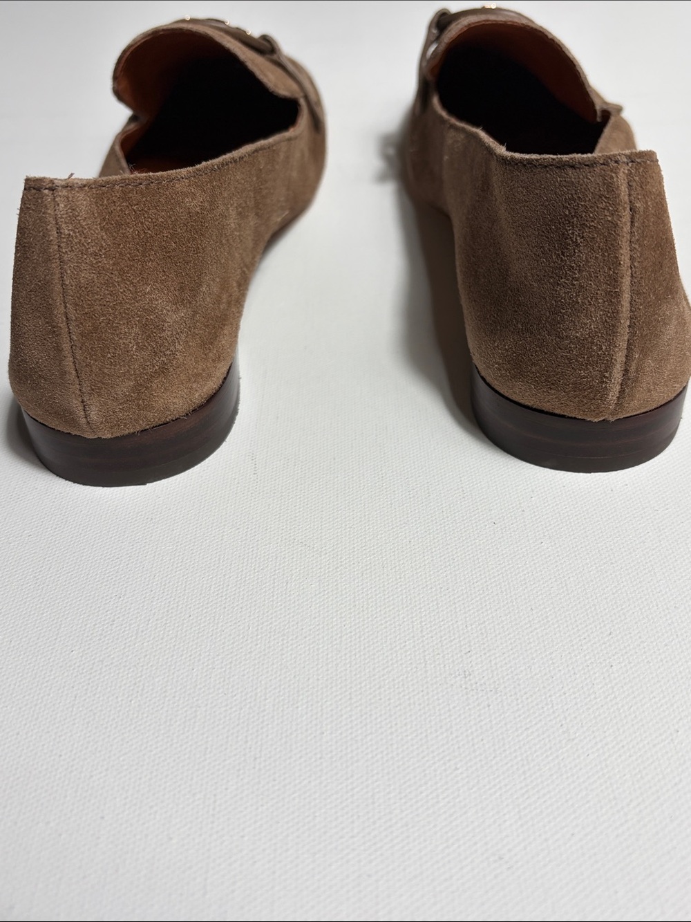 Tory Burch Suede Logo Loafers Brown Leather Sole Size 9 Classic - Picture 5 of 8